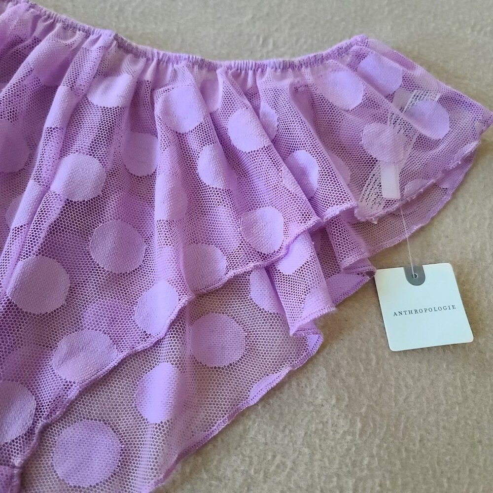 By Anthropologie Mesh Dot Flutter Panty Size XS Lilac Sexy Flirty Coquette NWT - Picture 10 of 10